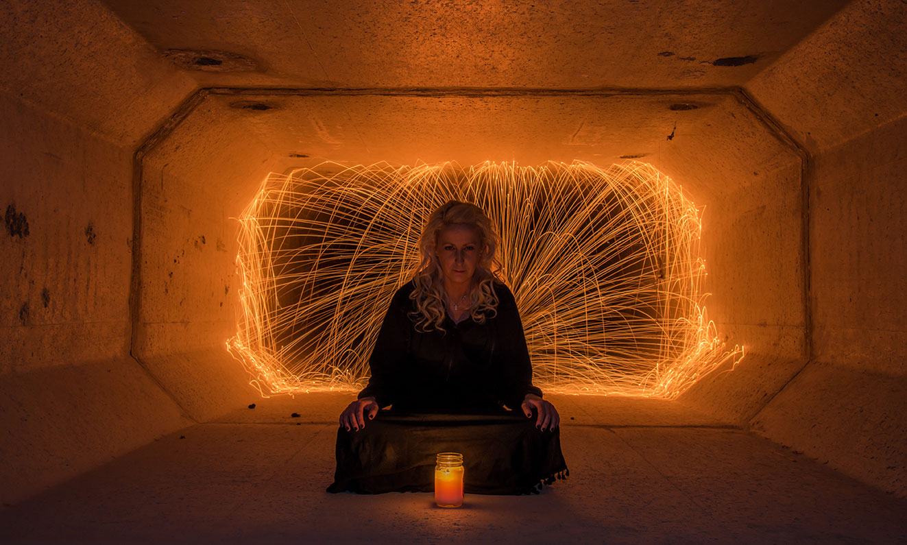 Steel Wool, Portrait Photography, Underground tunnel, Las Vegas, Nevada, Portrait, Lifestyle Photographer, Daniel Britton