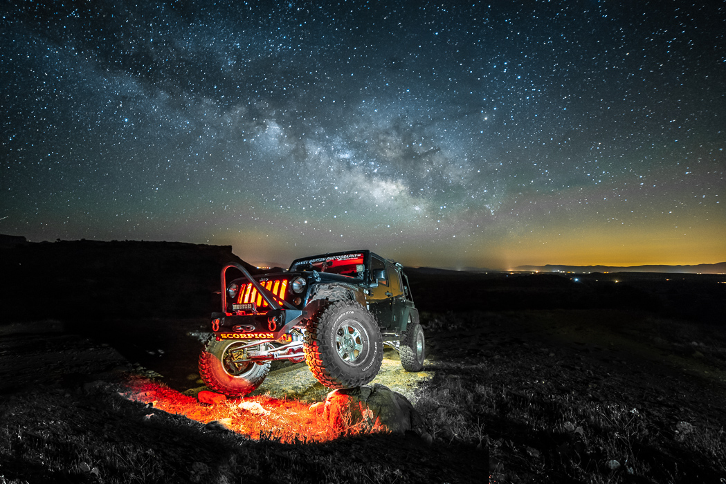 Milky Way Photography, Jeep Wrangler, Night, Automobile, Adventure Lifestyle Photographer Daniel Britton